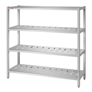 Étagère <span class=keywords><strong>murale</strong></span> pliable à 4 niveaux en acier inoxydable argenté pour cuisine, chambre froide, ustensiles et épices – Vente en gros - Product Image 4