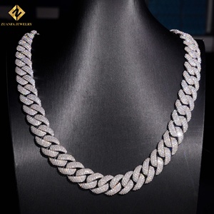 16MM VVS Moissanite Cuban Link <b>Chain</b> Necklace 925 Silver Rhodium Plated Men's Hiphop Style <b>Iced</b> <b>Out</b> <b>Chain</b> Custom Party Necklace - Product Image 5