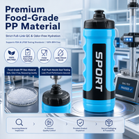 1000ml PP plastique sans BPA réutilisable logo personnalisable vélo de sport cyclisme bouteille d'eau à presser