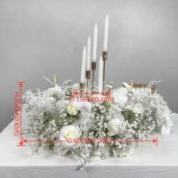 Décoration de toile de fond de mariage, guirlande de fleurs artificielles de 40 cm pour chemin de table, roses, hortensias, gypsophiles, centre de table