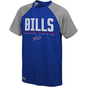 T-shirt d'entraînement pour jeunes Bills Youth Combine Performance, gris royal, col rond, évacuation de l'humidité - Product Image 2