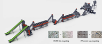 Ligne de lavage industrielle automatique complète pour le recyclage des sacs tissés en PP et PE, pour le nettoyage et la granulation du plastique