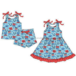 Preordine MOQ 5 Abbigliamento per Bambine <span class=keywords><strong>con</strong></span> Bandiere e Stelle, Stile 4 Luglio, Abbigliamento Coordinato per Sorelle, Prezzo di Fabbrica - Product Image 5