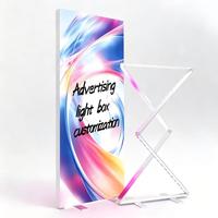 Boîte à lumière LED rectangulaire pliable double face de 85 mm d'épaisseur, cadre en aluminium, portable, tissu souple UV personnalisé, haute luminosité