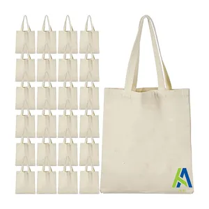 Toptan düz organik alışveriş çantası s kullanımlık plaj alışveriş çantası özel baskı logosu ile geri dönüşümlü pamuk tuval Tote çanta