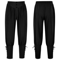 Pantalones Casuales de Secado Rápido con Tiras Largas en el Tobillo para Hombre, Estilo Medieval Pirata, para Verano