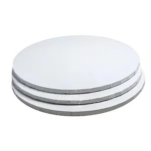 Custom Size Waterproof and Disposable MDF Round White Paper Natural Bases 12" Cake Board