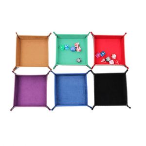 Bandeja de Dados Hexagonal Plegable de Cuero PU Multicolor al por Mayor, Accesorios de Forma Cuadrada para Juegos de Mesa DND - Product Image 1