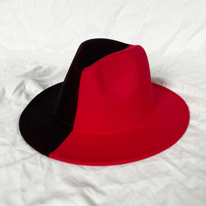 Vente en gros Chapeau en feutre personnalisé bicolore miniature à la mode élégante de couleur unie Nouveau Chapeau haut de forme plat pour femme Fedora pour homme et femme - Product Image 5
