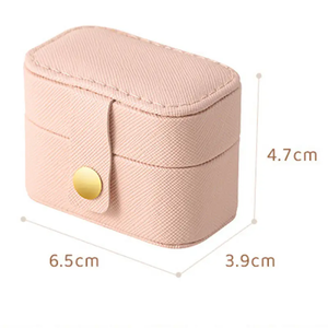 Wholesale Custom Logo PU Leather Mini Jewelry Box Organizer Snap <b>Small</b> Travel Necklace Ring Earring Jewellery <b>Wedding</b> <b>Gift</b> Case - Product Image 6