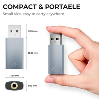 COMTANG BH04 3,5mm HiFi USB Externe Soundkarte Aluminiumgehäuse 16bit48kHz Plug&Play Windows Mac Linux Mikrofon Großhandel OEM
