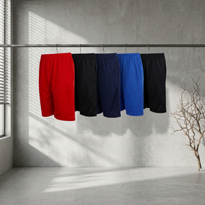 Men's Elastic Waist Knitted <b>Mid</b> Two-<b>Layer</b> Casual Sports Shorts 2-in-1 Quick Dry Breathable Athletic Running Shorts Custom Logo - Product Image 4
