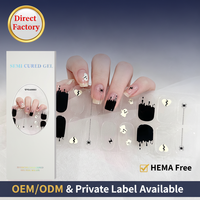 Autocollants d'ongles semi-durcis en gel 3D pour Halloween, brillants, non toxiques, imperméables, faciles à appliquer, motifs fantômes et citrouilles effrayants, effet salon