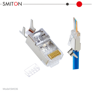 Conectores Cat7 SFTP Blindados Externos de Paso, Cable de Conexión <span class=keywords><strong>Cat</strong></span> 7 <span class=keywords><strong>6A</strong></span> RJ45 STP Ethernet Impermeable, Conector Cat7 RJ45 - Product Image 6
