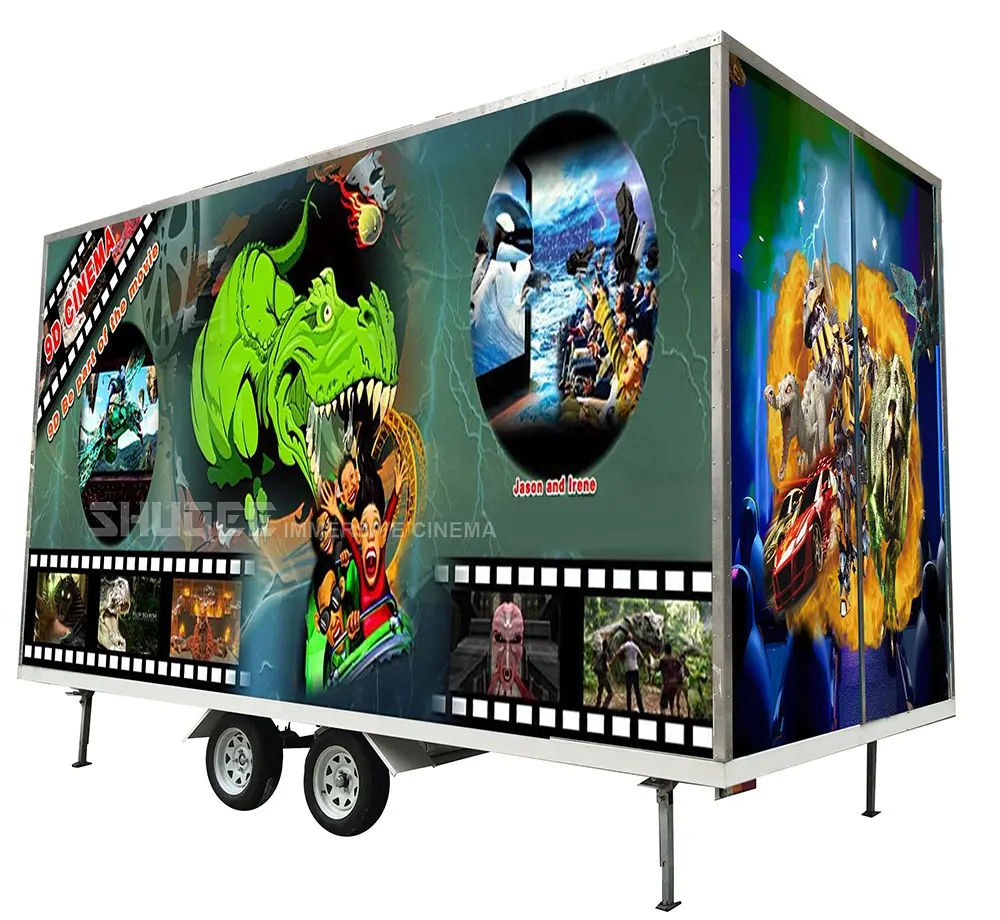 Mini Mobile 7D Cinema Truck With Electric System 7D Movie In Attractions