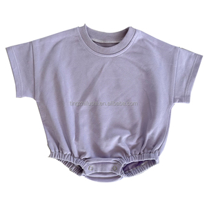 Fashion musim panas balita bayi baru lahir kaus sublimasi polos Romper gelembung lengan pendek kain katun Romper anak perempuan - Product Image 2