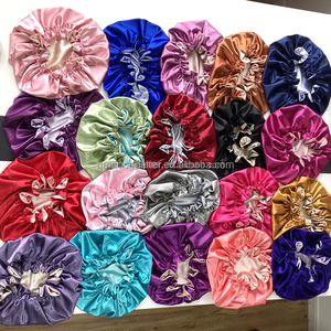 <span class=keywords><strong>Bonnet</strong></span> de nuit de luxe pour femme en satin de soie double couche, réglable et réversible, vente chaude en usine, prêt à expédier - Product Image 2