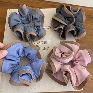 Chouchou plissé rétro coréen élégant multicolore pour femme, élastique doux - Product Image 6