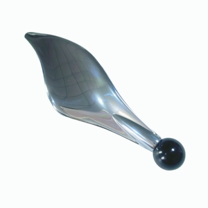 High Quality 100% Natural Obsidian Leaf Shaped Zinc Alloy Handle <b>Jade</b> <b>Roller</b> for Face - Product Image 3