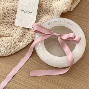 Jepit Rambut Gaya Korea Manis 2023, Temperamen, Lapis Ganda Hitam Putih Pink, Pita Simpul Kupu-kupu, Jepit Rambut Model Buaya dengan Pita Panjang untuk Anak Perempuan - Product Image 3