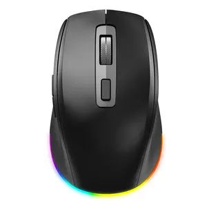 Factory Wholesale 6D Wireless Vertical Mouse RGB Backlit Rechargeable Mice Ergonomic Bluetooth Mouse For Mac/Windows/PC/Tablet