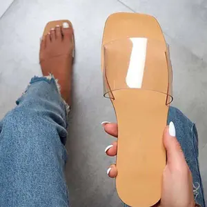 Jelly Clear Sandalen Absatz Sandale und 1 Paar Sommer größe New Leather Damen Damen Schuhe Flache Schuhe