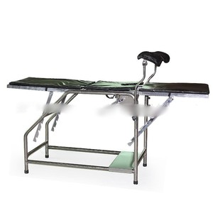 Cama de Examen Ginecológico de Acero Inoxidable Hy-151 con Cojín de Cuero Negro para Uso Hospitalario en Obstetricia y Ginecología - Product Image 2
