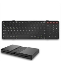 Keyboard Nirkabel Lipat JOMAA yang Dapat Diisi Ulang, Portabel untuk Perjalanan dan Kantor dengan Touchpad/Papan Numerik untuk PC/Laptop/Tablet