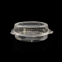 Bagasse jetable ops plastique rond récipient alimentaire unique 8 pouces cupcakes boîtes à clapet c35
