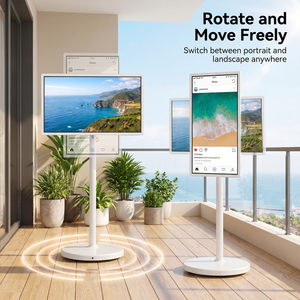 Televisor Inteligente Android LED Blanco de 32 Pulgadas con Pantalla Táctil, 1080P HD, WiFi, con Soporte Rodante Recargable para el Hogar, Gimnasio y Cocina - Product Image 4