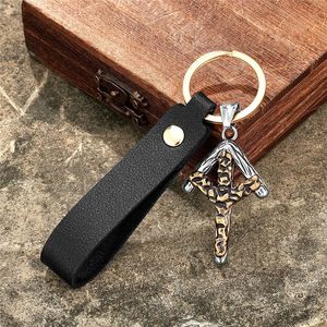Porte-clés Viking en acier inoxydable avec pendentif lettre A, bijoux cadeau unisexe - Product Image 3