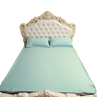 Matelas Respirant d'Été en Latex Soie Glacée, Tapis de Couchage Frais d'Été, Ensemble avec Deux Taies d'Oreiller