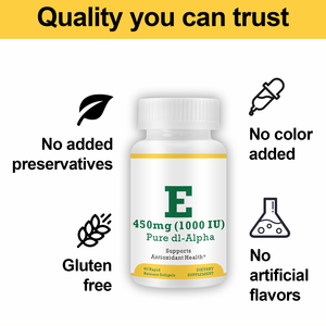 VitaHall Doğal Gıda Sınıfı <span class=keywords><strong>E</strong></span> Vitamini Yağı Yumuşak Jel Kapsül D-Alfa 1000iu 671mg Yetişkin Antioksidan Takviyeleri 60 Yumuşak Jel/Kap 60 Adet - Product Image 6