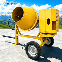 Bétonnière mobile à moteur diesel de 5 kW, robuste, 4 roues, tambour inclinable, haute efficacité, à vendre