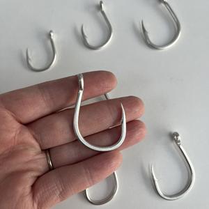 SJ41 <span class=keywords><strong>5X</strong></span> de haute qualité, robuste, 1/<span class=keywords><strong>0</strong></span>-13/<span class=keywords><strong>0</strong></span> #   Hameçon d'assistance en étain argenté pour la pêche au jigging en eau salée, pour la pêche en haute mer de gros poissons - Product Image 4