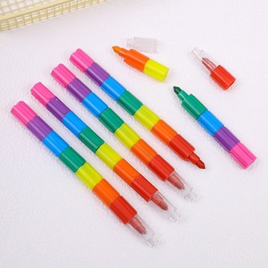 Grand ensemble de 7 crayons de couleur à emboîter, 7 couleurs, pour étudiants, <span class=keywords><strong>pastel</strong></span> à l'huile, crayon gras, peinture, graffiti, crayons carrés en plastique - Product Image 4