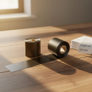 <span class=keywords><strong>ริบบิ้น</strong></span>พิมพ์บาร์โค้ดแบบถ่ายโอนความร้อนสีดำ ขนาด 110 มม. x 300 ม. และ 110 มม. x 450 ม. <span class=keywords><strong>ริบบิ้น</strong></span> TTR แบบ Wax Resin ใช้ได้กับเครื่องพิมพ์ OKI/Konica Minolta/HP - Product Image 6