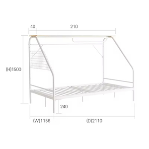 <span class=keywords><strong>Lit</strong></span> à baldaquin en métal blanc moderne, réglable et durable Addreen pour chambre d'enfant ou maison de jeu - Product Image 4
