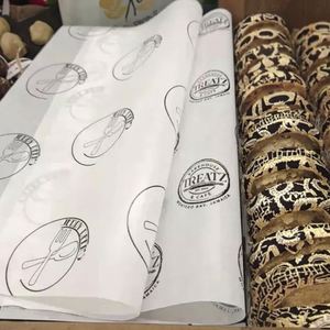 Wholesale Eco-Friendly Recyclable Food Grade Colored Glassine <b>Paper</b> Custom Logo Oil Proof for Packaging Bread Hamburgers - Product Image 2