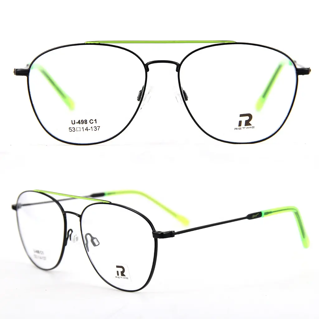 Frame Designer Glasses 2 Tone Color Adult Round Square Metal Demo Lens Vogue Bone Frames Designer Glasses Frame