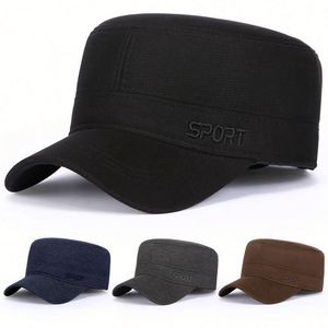 Wholesale Winter <b>Flat</b> Top Sports <b>Caps</b> Warm Thick Baseball <b>Cap</b> for <b>Men</b> Daily Fashion Dress - Product Image 1