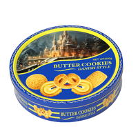 Biscuits au beurre danois en boîte bleue et en boîtes métalliques, emballage cadeau, vente en gros de biscuits et de biscuits au beurre