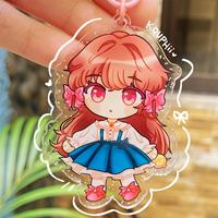 Porte-clés en acrylique transparent personnalisé de forme irrégulière, accessoire pour clés, design de dessin animé disponible