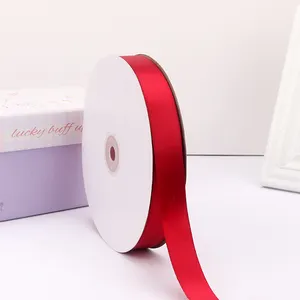 wholesale polyester 3-100MM width pure color single faced satin ribbon 100 yards per roll