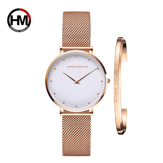 Newest Factory Wholesale Chronograph Quartz Oem Custom Japan Movement Waterproof Wrist Luxury Ladies Gold Mesh Watch