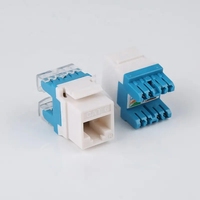 Modulo Jack trapezoidale senza attrezzi Dual Idc di tipo 180 gradi Cat5e Rj45 Utp femmina non schermato