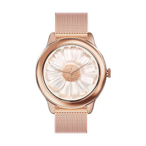 Montre connectée pour filles avec bracelet doré, écran tactile rond de 1,09 pouces, sécurité par mot de passe, montre à main - Product Image 1