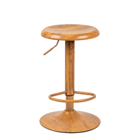 Tabouret de bar en métal de qualité avec revêtement imitation bois, hauteur réglable, pivotant, pour comptoir, bistro, restaurant, café, ensemble de tabourets de bar