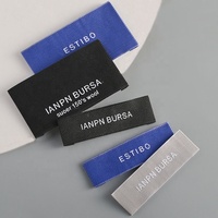Étiquettes tissées personnalisées en damassé lavables avec logo de marque pour vêtements et sacs