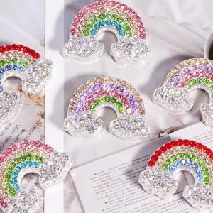 3D Double Side Full Diamond Rainbow con foro con perline per telefono cellulare spazzatura custodia portachiavi collana con decorazione Perdant Charm accessori - Product Image 2